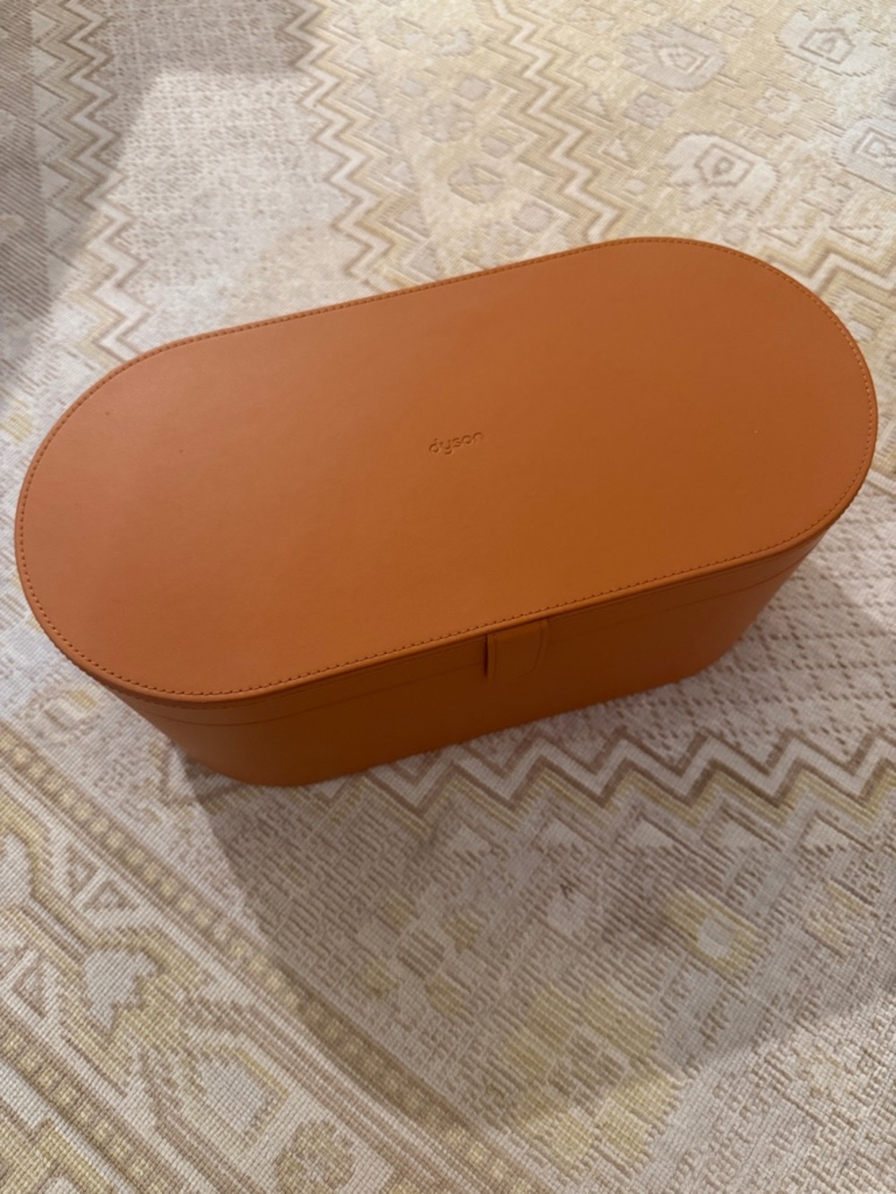 Empty Dyson Oval Leather Storage Case for Airwrap in Cognac Brown - Picture 2 of 3